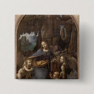 The Virgin of the Rocks , c.1508 2 Inch Square Button