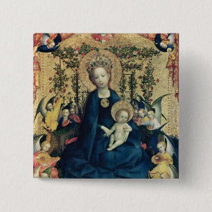 The Virgin of the Rose Bush 2 Inch Square Button