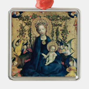 The Virgin of the Rose Bush Metal Ornament