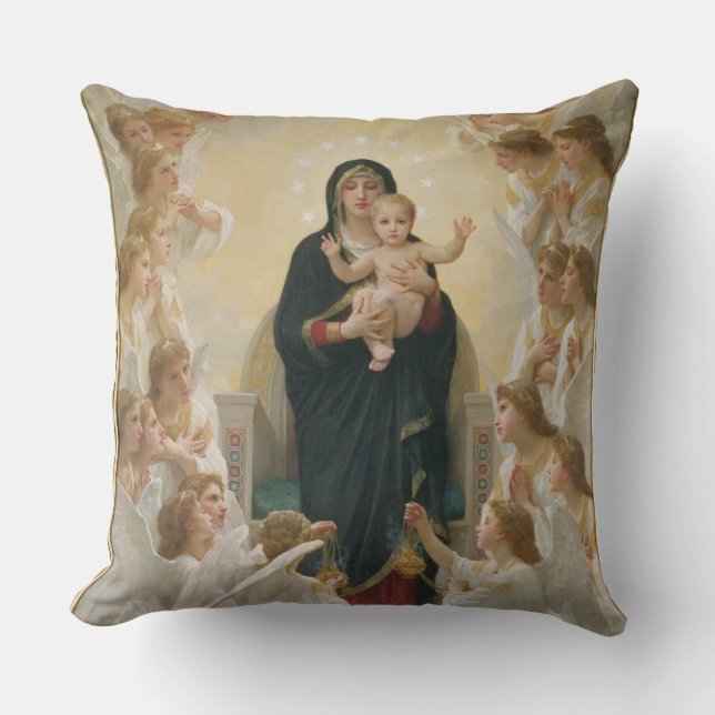 The Virgin with Angels, 1900 Throw Pillow (Front)
