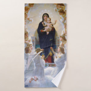 The Virgin with Angels, Bouguereau Bath Towel
