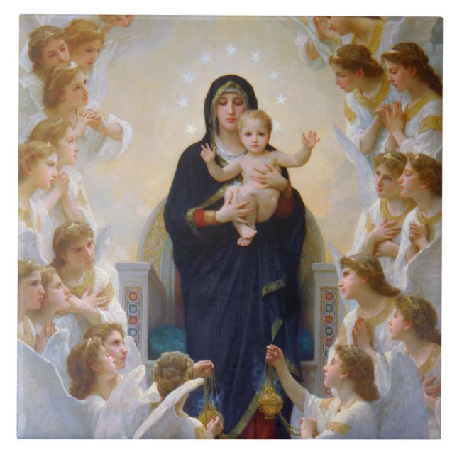 The Virgin with Angels, Bouguereau Tile (Front)