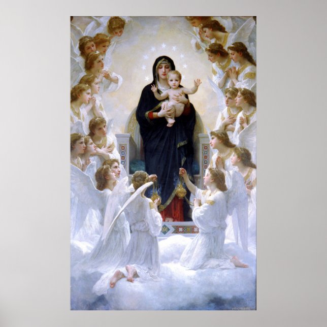 The Virgin with Angels by William Adolphe Bouguere Poster (Front)