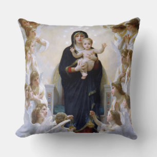 The Virgin with Angels by William Bouguereau Throw Pillow