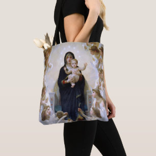 The Virgin with Angels by William Bouguereau Tote Bag