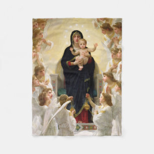 The Virgin With Angels -William-Adolphe Bouguereau Fleece Blanket