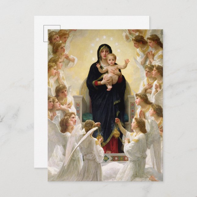 The Virgin With Angels -William-Adolphe Bouguereau Invitation Postcard (Front/Back)