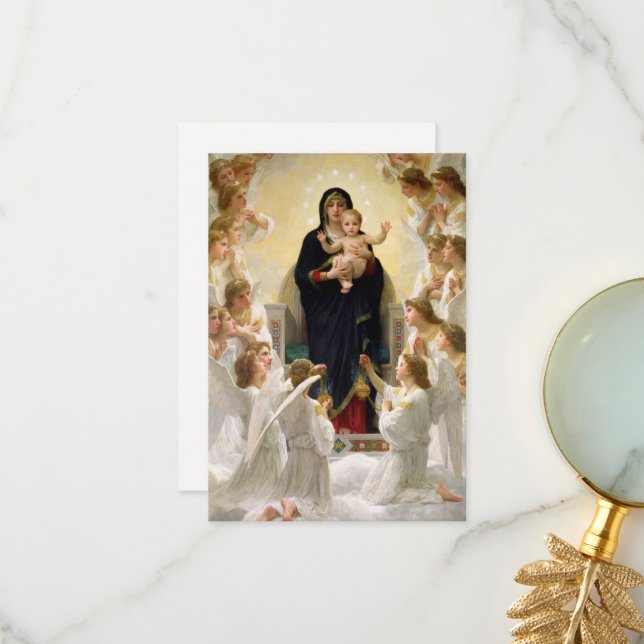 The Virgin With Angels -William-Adolphe Bouguereau Thank You Card (Front/Back In Situ)
