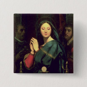 The Virgin with the Host, 1841 2 Inch Square Button