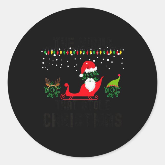 The Virus That Stole Christmas 2020 Tacky Ugly Xma Classic Round Sticker (Front)
