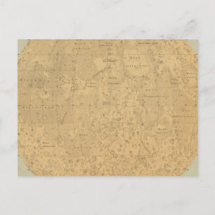 The visible side of the moon surface map postcard