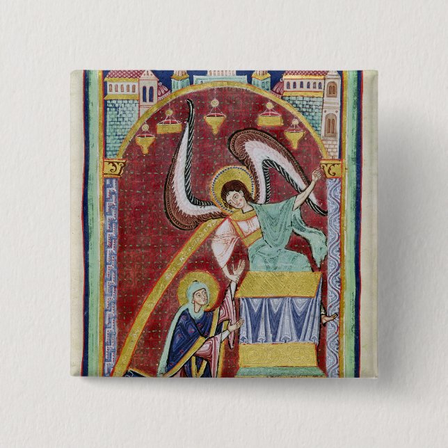 The Vision of St. Aldegondius 2 Inch Square Button (Front)