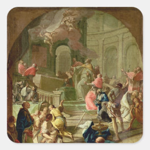 The Vision of St. Benedict, c.1760 Square Sticker