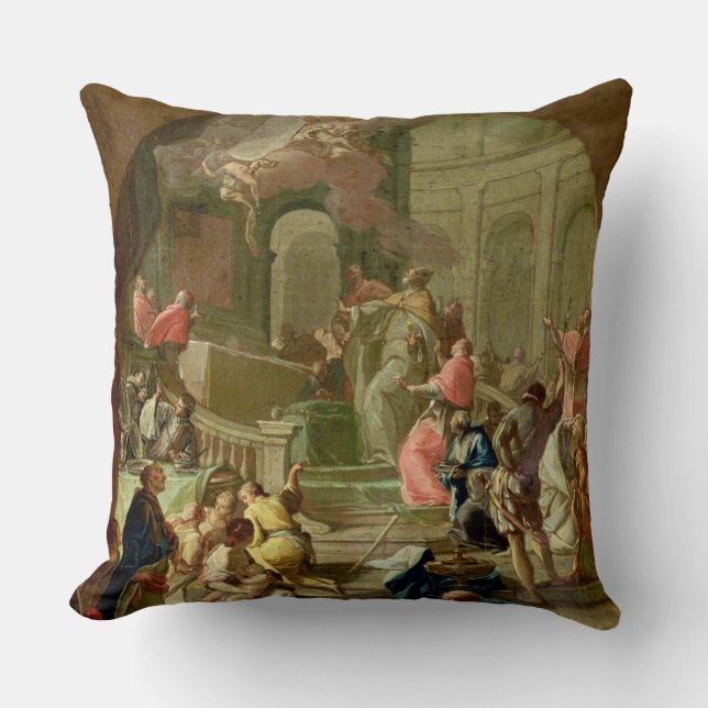The Vision of St. Benedict, c.1760 Throw Pillow (Front)