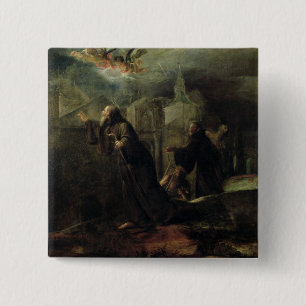 The Vision of St. Francis of Paola 2 Inch Square Button