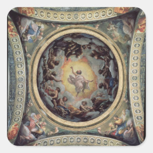 The Vision of St. John on Patmos, 1520-23 (fresco) Square Sticker