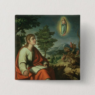 The Vision of St. John the Evangelist on Patmos 2 Inch Square Button