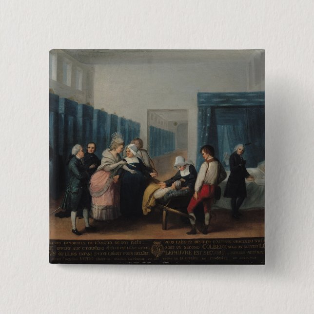 The Visit of Monsieur and Madame Necker 2 Inch Square Button (Front)