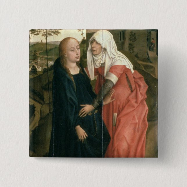 The Visitation 2 Inch Square Button (Front)