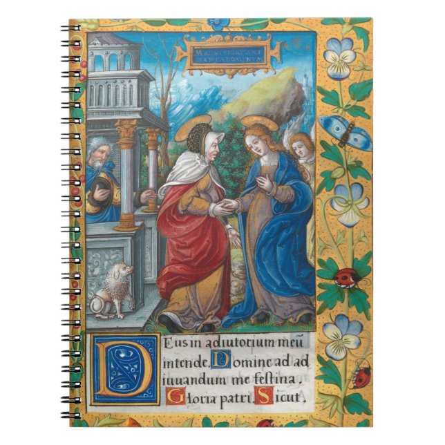 The Visitation of St Elizabeth Medieval Manuscript Notebook (Front)