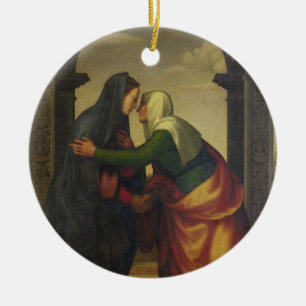 The Visitation of St. Elizabeth to the Virgin Mary Ceramic Ornament