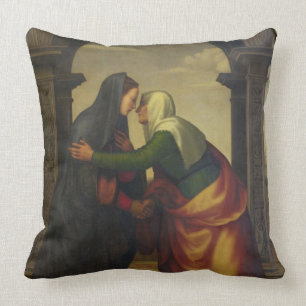 The Visitation of St. Elizabeth to the Virgin Mary Throw Pillow