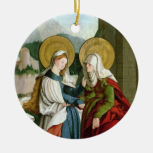 The Visitation (oil on panel) Ceramic Ornament