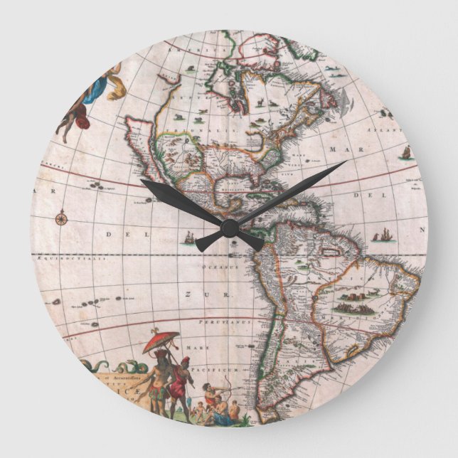 The Visscher map of the New World Large Clock (Front)