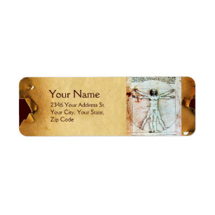 THE VITRUVIAN MAN , Antique Brown Parchment