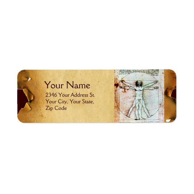 THE VITRUVIAN MAN , Antique Brown Parchment (Front)