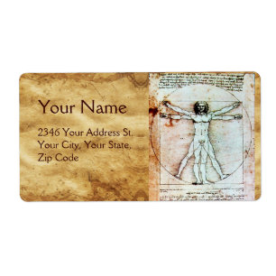 THE VITRUVIAN MAN , Antique Brown Parchment