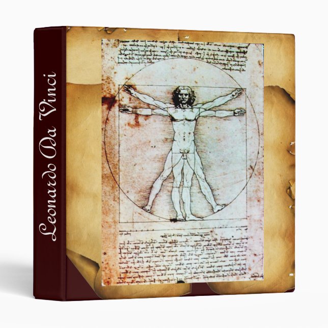 THE VITRUVIAN MAN , Antique Brown Parchment Binder (Front/Spine)