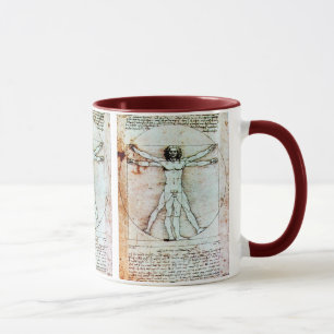 THE VITRUVIAN MAN  Antique  Parchment Mug