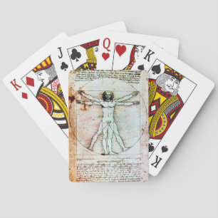 THE VITRUVIAN MAN Antique Parchment Playing Cards