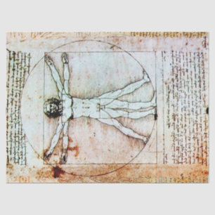 THE VITRUVIAN MAN Antique Parchment Tissue Paper