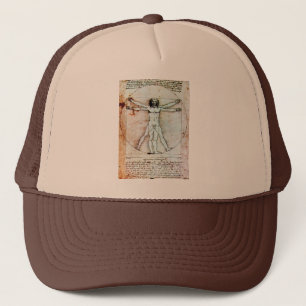 THE VITRUVIAN MAN Antique Parchment Trucker Hat