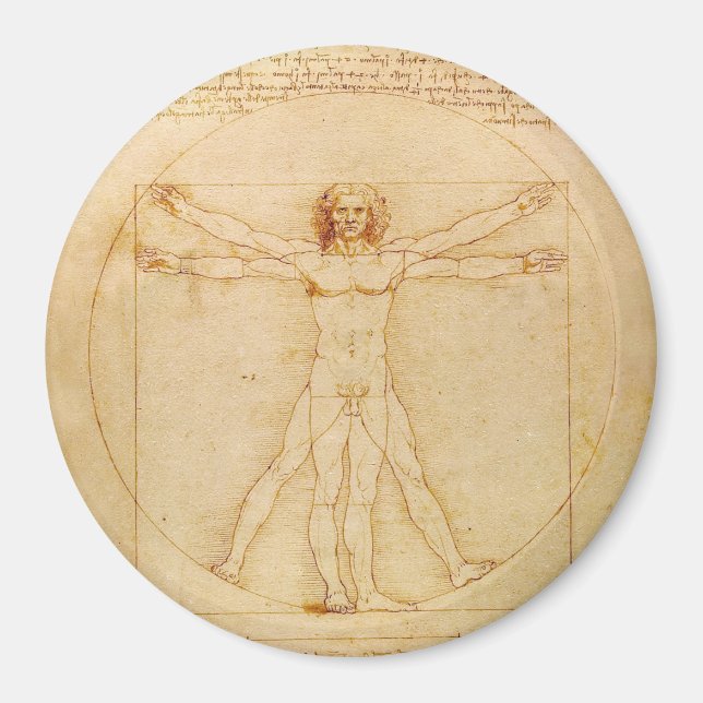 The Vitruvian Man - Leonardo da Vinci Magnet (Front)