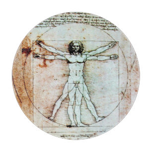 THE VITRUVIAN MAN Leonardo da Vinci Parchment  Cutting Board