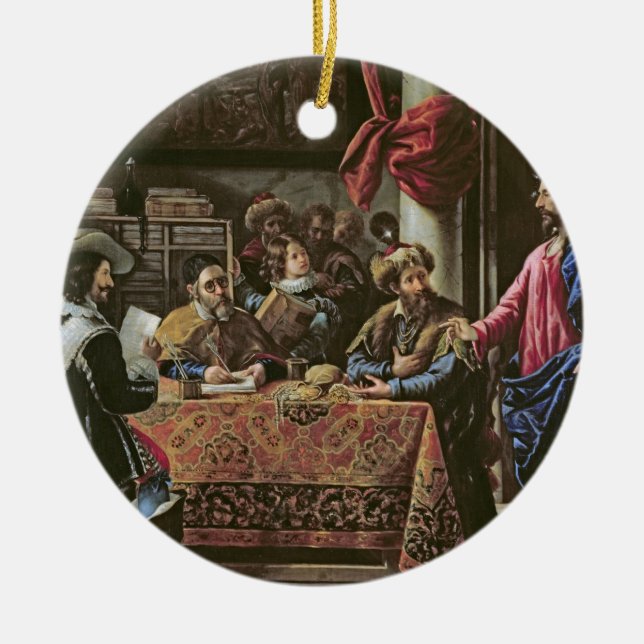 The Vocation of St. Matthew Ceramic Ornament (Front)