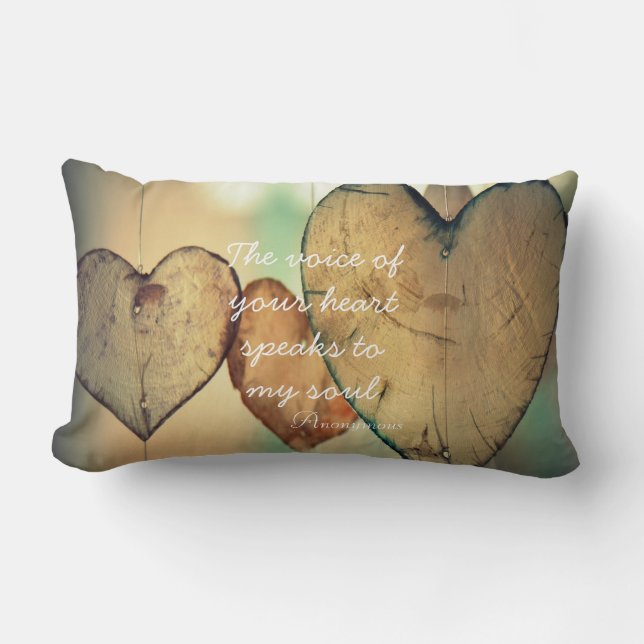 The Voice Of Your Heart Quote Lumbar Pillow (Front)