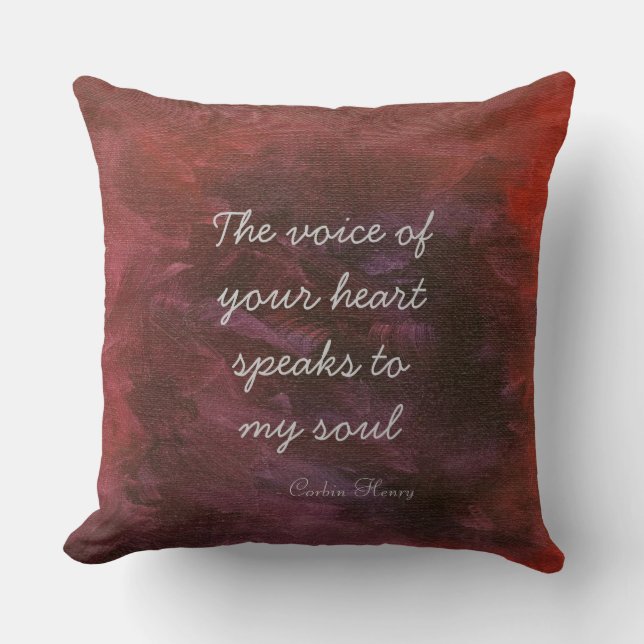 The Voice Of Your Heart Throw Pillow - Purple (Front)