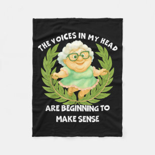 The Voices In Head Funny Humour Quote Sarcastic Te Fleece Blanket