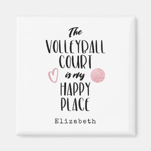 The volleyball court my happy place personalized magnet