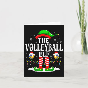 The Volleyball Elf Funny Matching Xmas Volleyball  Card
