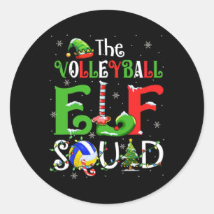 The Volleyball Elf Xmas Elf Hat Scute Ss Cute Sss Classic Round Sticker