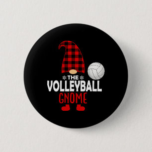 The Volleyball Gnome Family Xmas Christmas 2 Inch Round Button