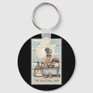 The Volleyll Mom Skeleton Tarot Card Game Day Moth Keychain