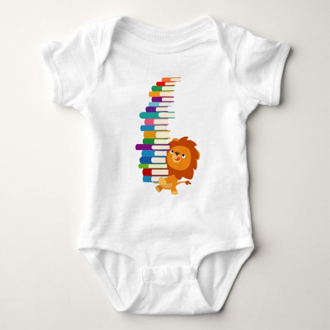 The Voracious Reader (Cartoon Lion) Baby Creeper (Front)
