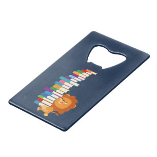 The Voracious Reader (Cute Cartoon Lion) Credit Card Bottle Opener