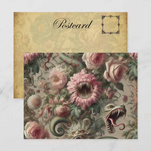 The Voracious Verdants – Gothic Victorian Holiday Postcard (Front/Back)